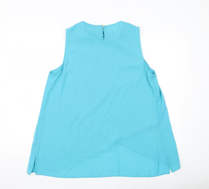 Womens UK Size 16 M&Co Blue Tunic Blouse