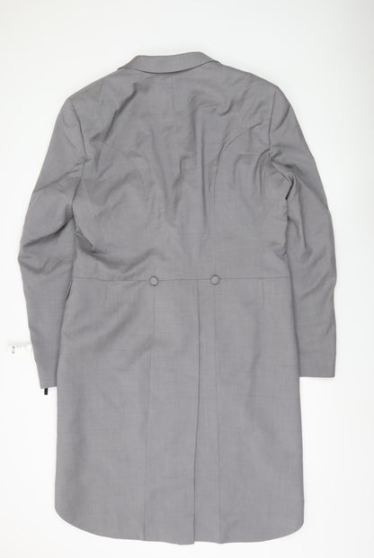 Masterhand Men’s Grey Long Formal Blazer Jacket Size 46L
