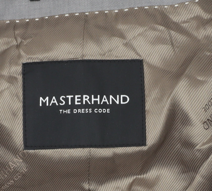 Masterhand Men’s Grey Long Formal Blazer Jacket Size 46L
