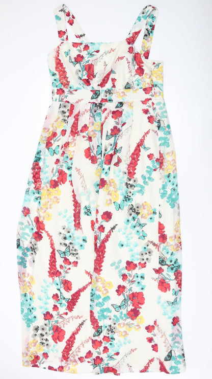 Monsoon Womens Multicoloured Floral Midi A-Line Dress Size 16