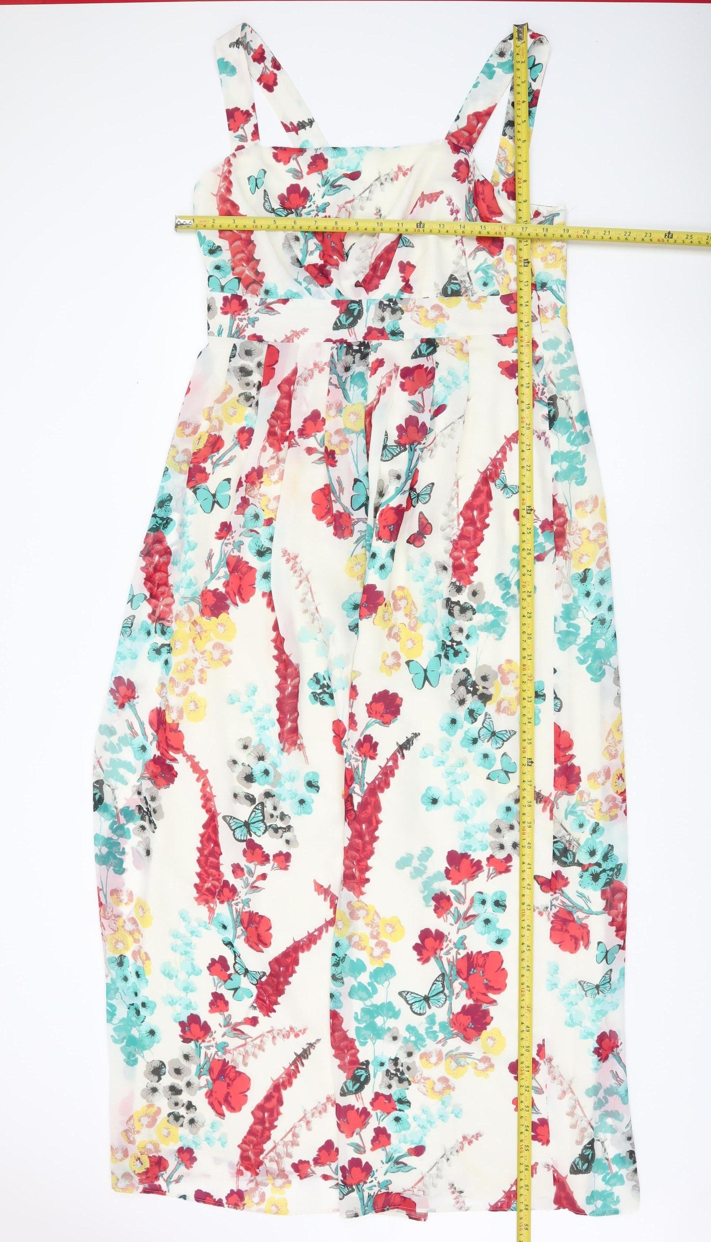 Monsoon Womens Multicoloured Floral Midi A-Line Dress Size 16