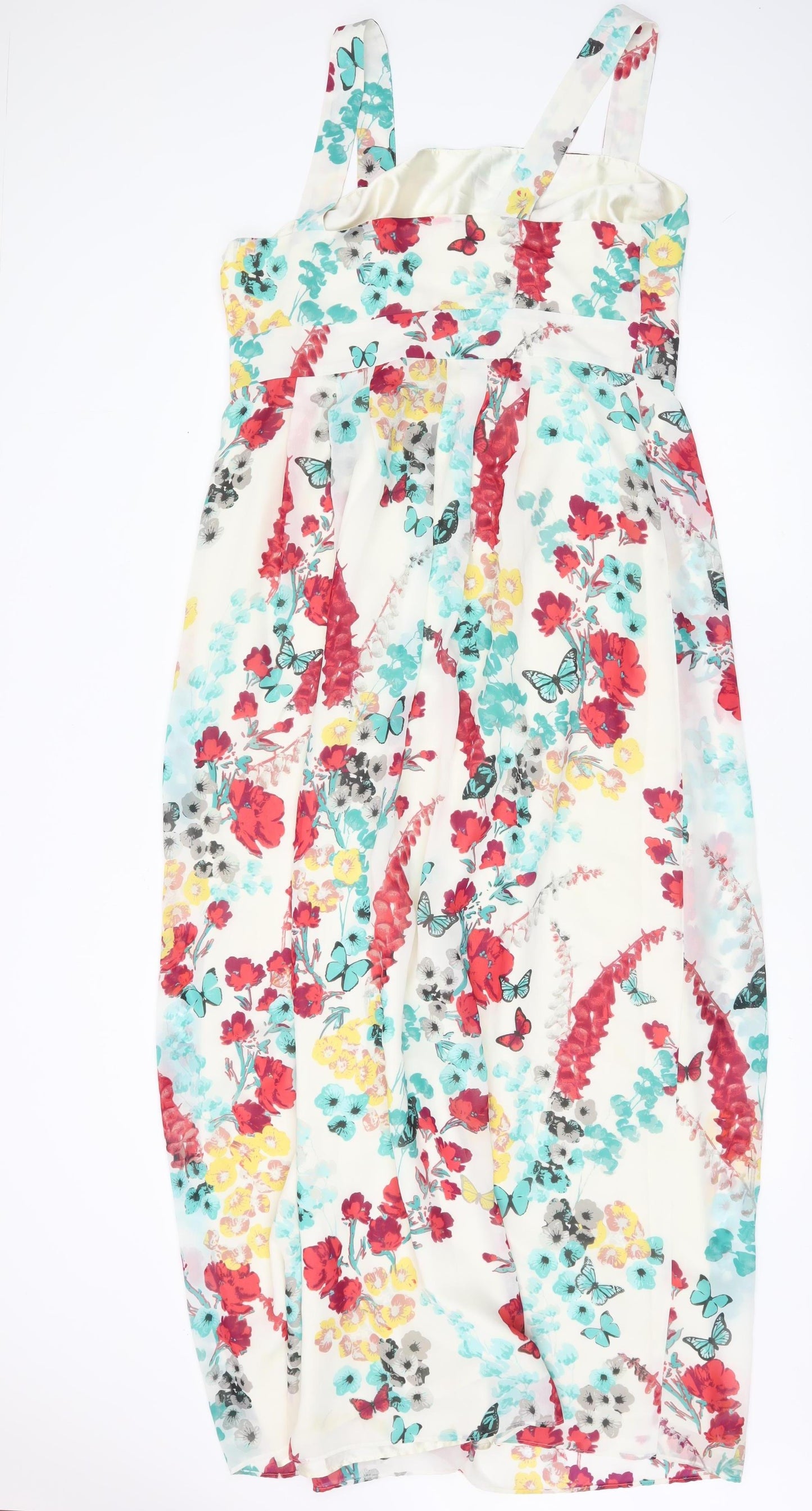 Monsoon Womens Multicoloured Floral Midi A-Line Dress Size 16