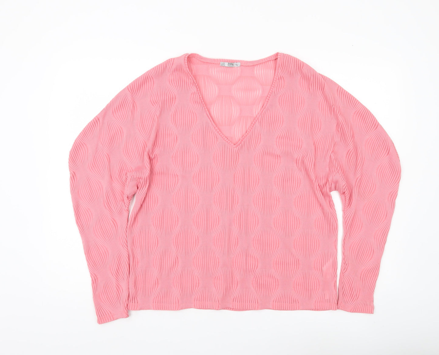 Womens UK Size M Zara Pink Basic Blouse