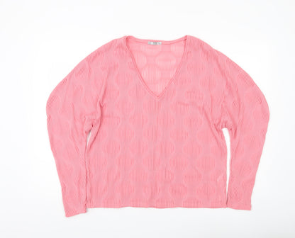 Womens UK Size M Zara Pink Basic Blouse