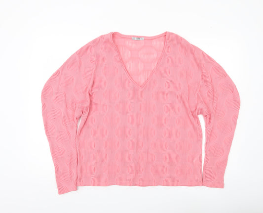 Womens UK Size M Zara Pink Basic Blouse