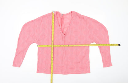 Womens UK Size M Zara Pink Basic Blouse