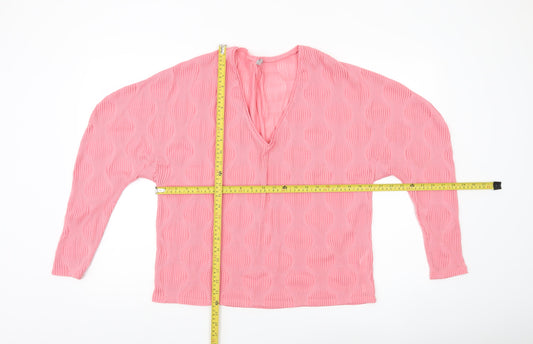 Womens UK Size M Zara Pink Basic Blouse