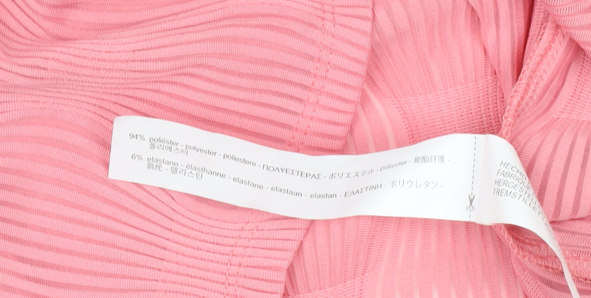 Womens UK Size M Zara Pink Basic Blouse