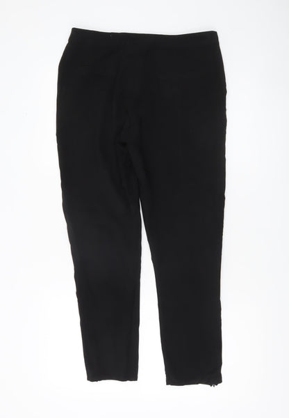 Missguided Women Black Slim Fit Trousers Size 10 with Ankle Zip