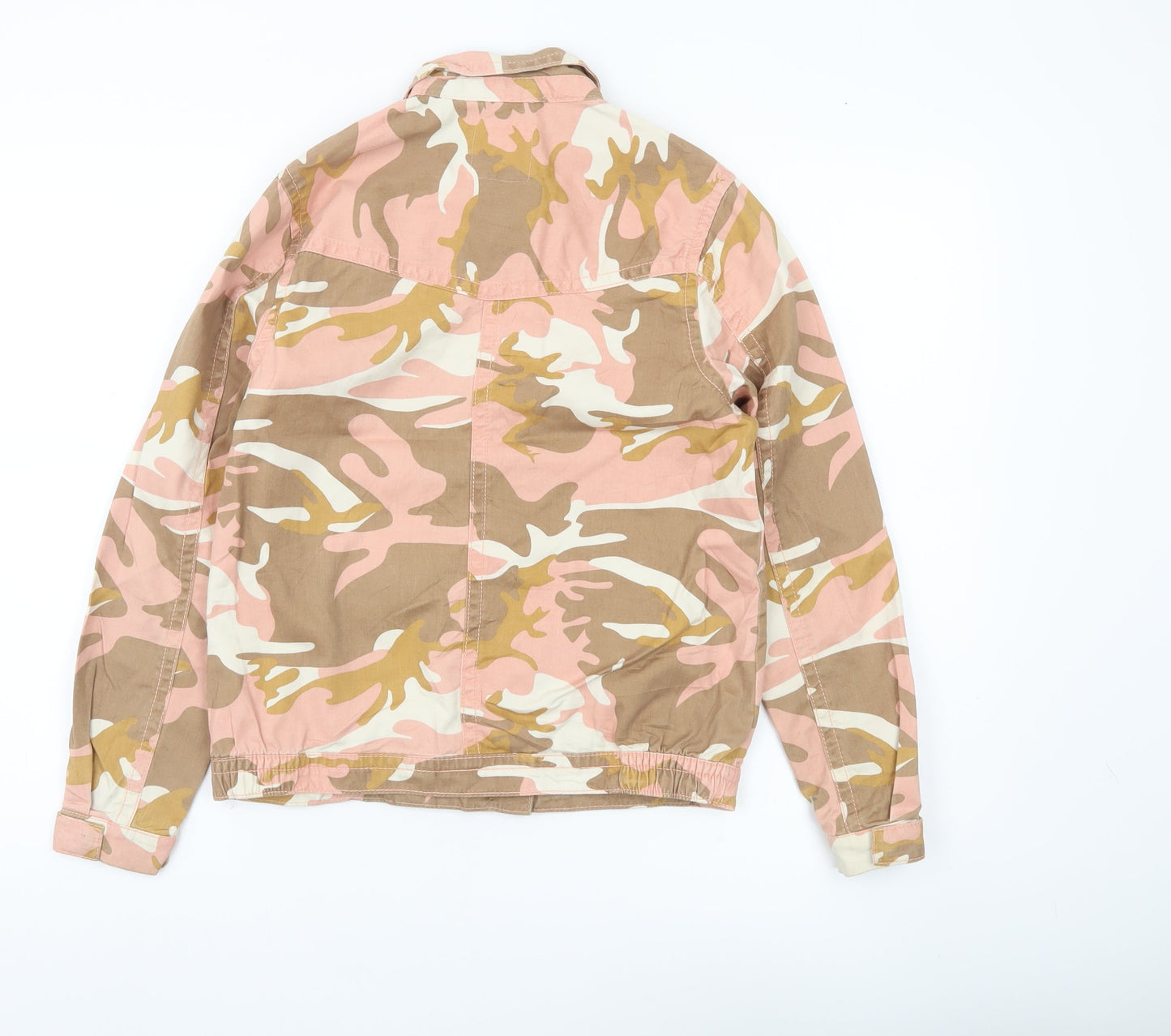 Next Girls Camouflage Military Jacket Pink Beige 12 Years Cotton