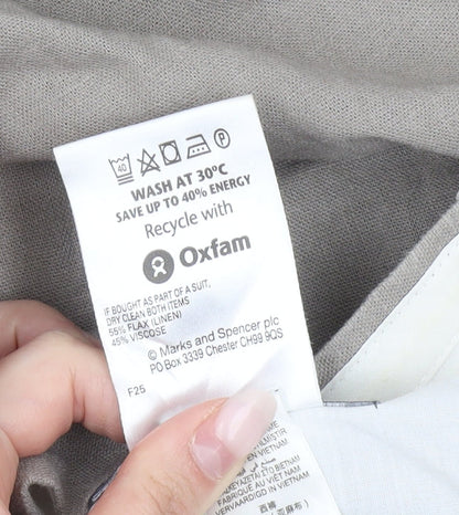 Marks and Spencer Mens Brown Linen Blend Chino Trousers 34W 31L