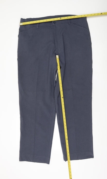 Farah Men's Blue 40W 31L Polyester Dress Pants Trousers