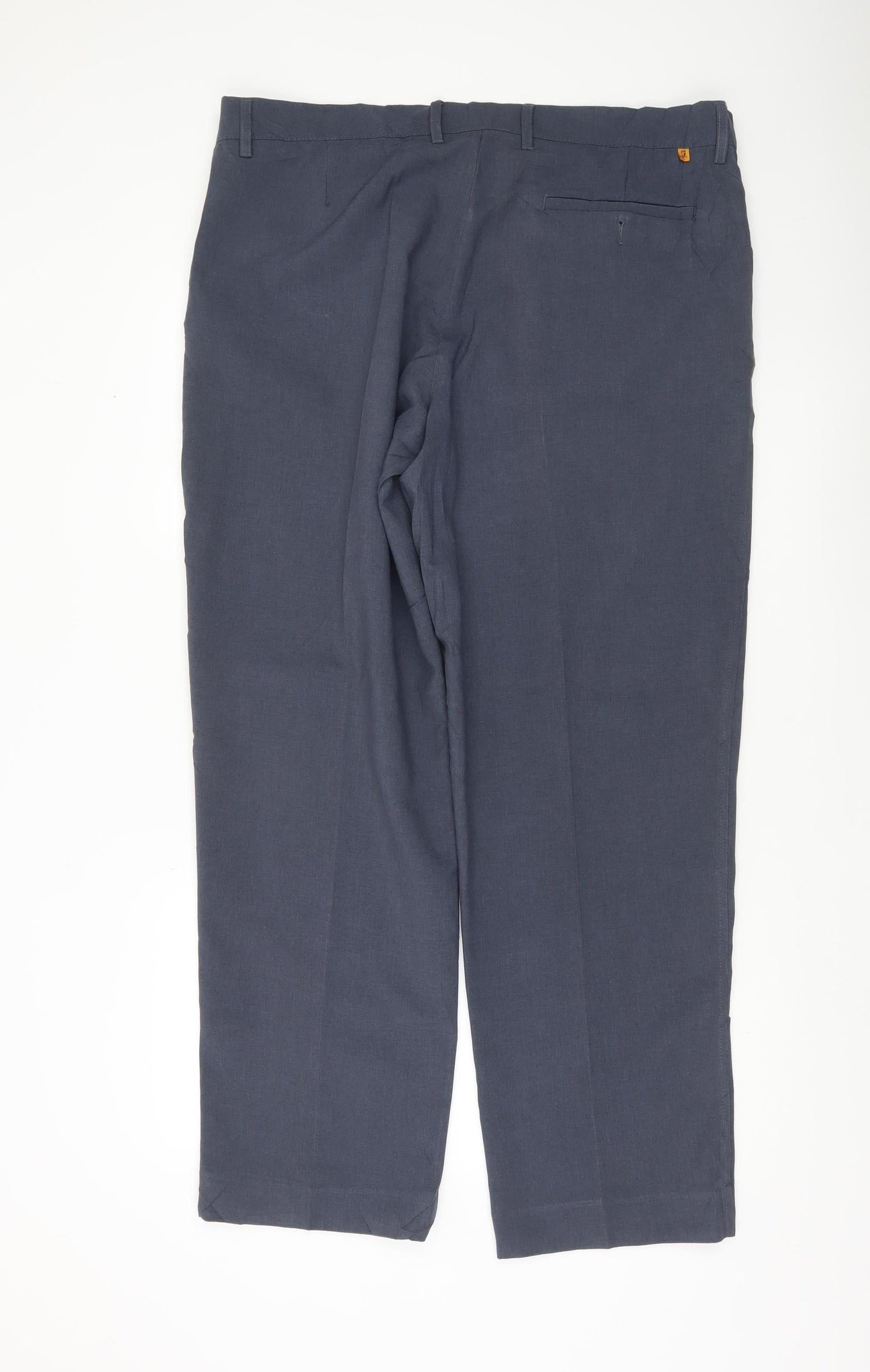 Farah Men's Blue 40W 31L Polyester Dress Pants Trousers