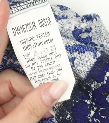 AX Paris Women Blue Floral Shift Dress Size 10 Short Sleeve