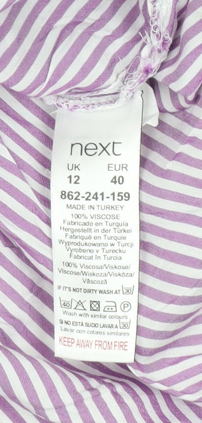 Womens UK Size 12 NEXT Purple Basic Button-Up