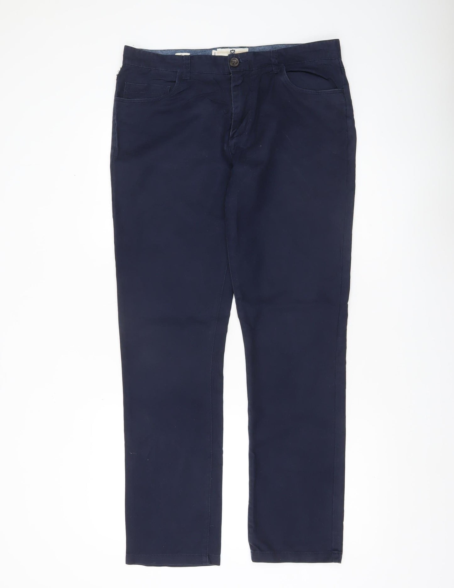 Steel & Jelly Men's Blue Slim Fit Chino Trousers Size 34R