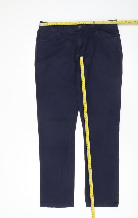 Steel & Jelly Men's Blue Slim Fit Chino Trousers Size 34R