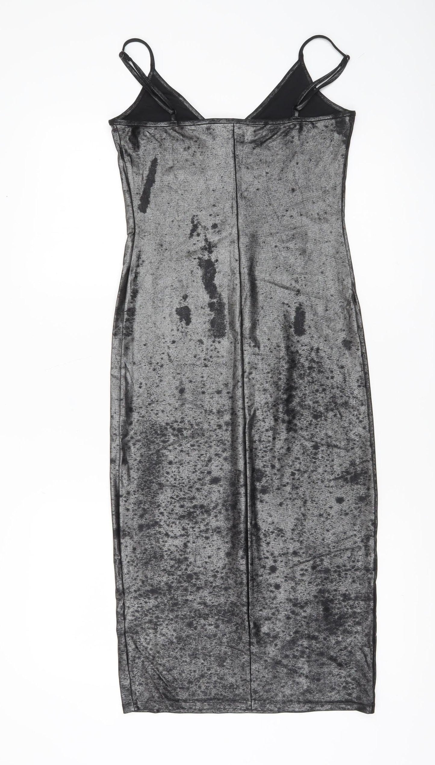 Karen Millen Women’s Grey Velvet Slip Dress UK 8 Midi Partywear