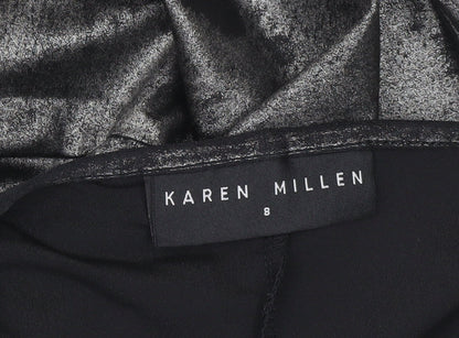 Karen Millen Women’s Grey Velvet Slip Dress UK 8 Midi Partywear