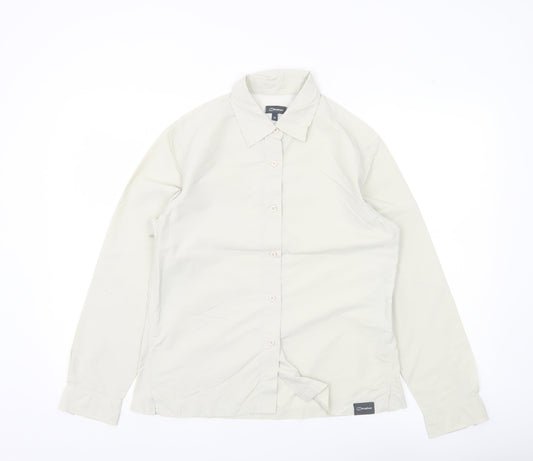 Berghaus Women's Beige Button-Up Shirt Size 12 Long Sleeve Outdoor
