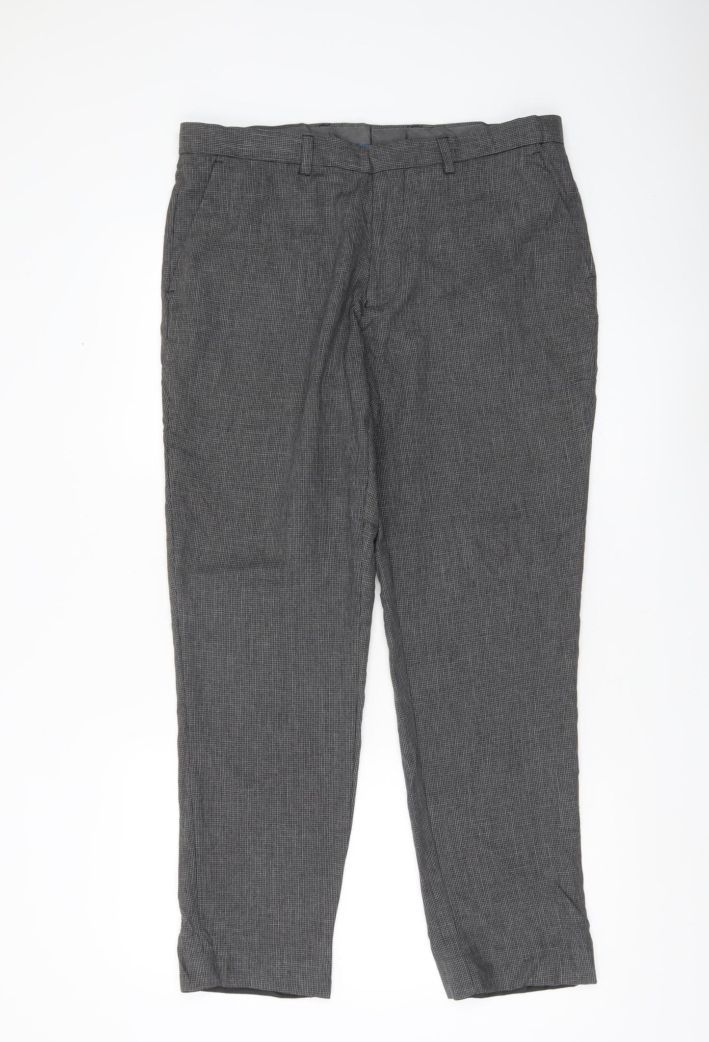 Taylor & Wright Men’s Grey Check Dress Trousers Size 34S