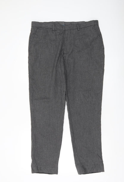 Taylor & Wright Men’s Grey Check Dress Trousers Size 34S
