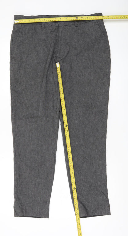 Taylor & Wright Men’s Grey Check Dress Trousers Size 34S