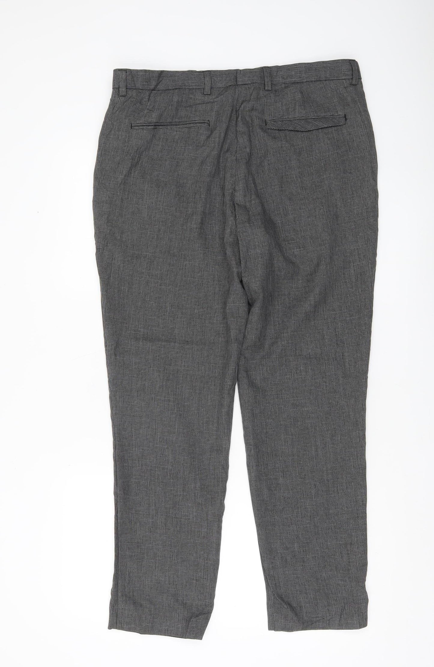 Taylor & Wright Men’s Grey Check Dress Trousers Size 34S