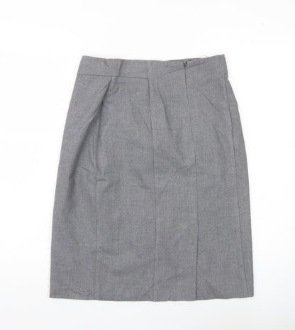 Zendra Petite Women’s Grey Pencil Skirt Size 12 Lined Workwear
