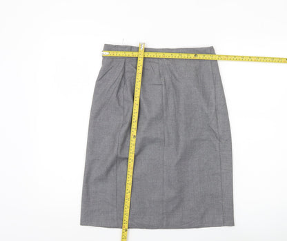 Zendra Petite Women’s Grey Pencil Skirt Size 12 Lined Workwear
