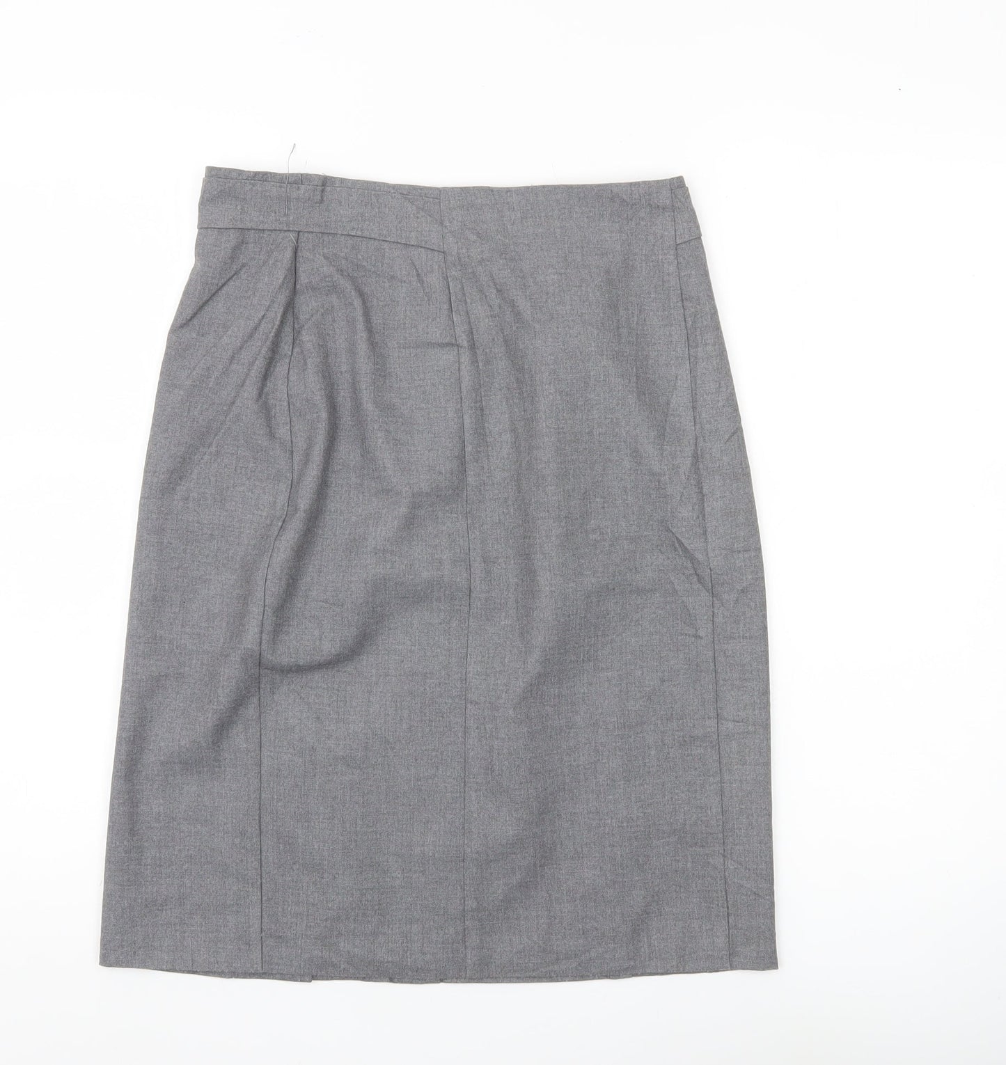 Zendra Petite Women’s Grey Pencil Skirt Size 12 Lined Workwear