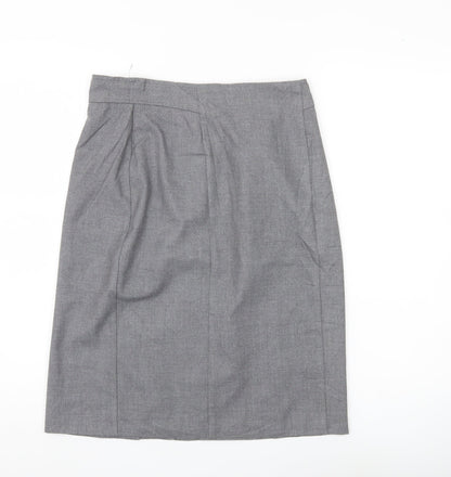 Zendra Petite Women’s Grey Pencil Skirt Size 12 Lined Workwear