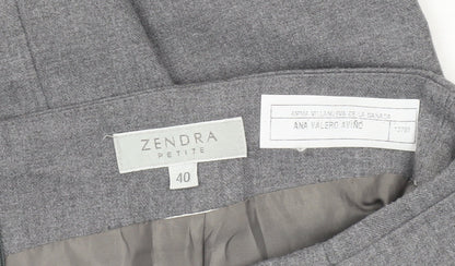 Zendra Petite Women’s Grey Pencil Skirt Size 12 Lined Workwear