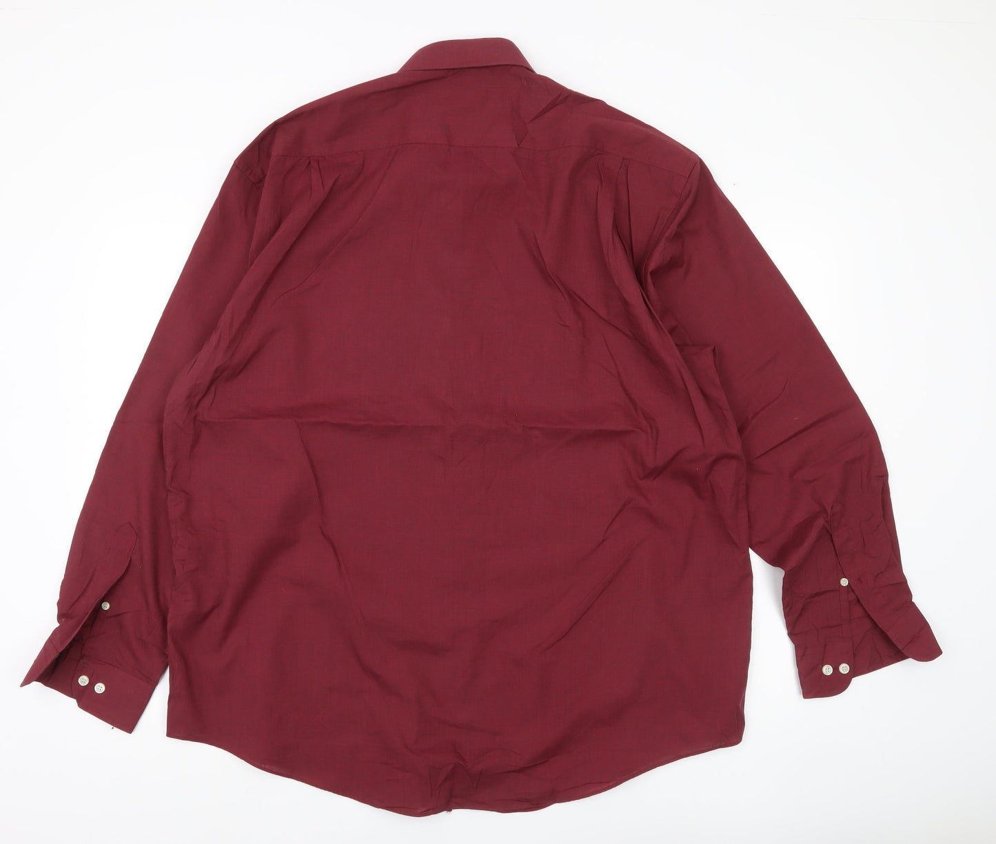 Copperstone Men's Red 17.5 Long Sleeve Button-Up Shirt Smart Casual