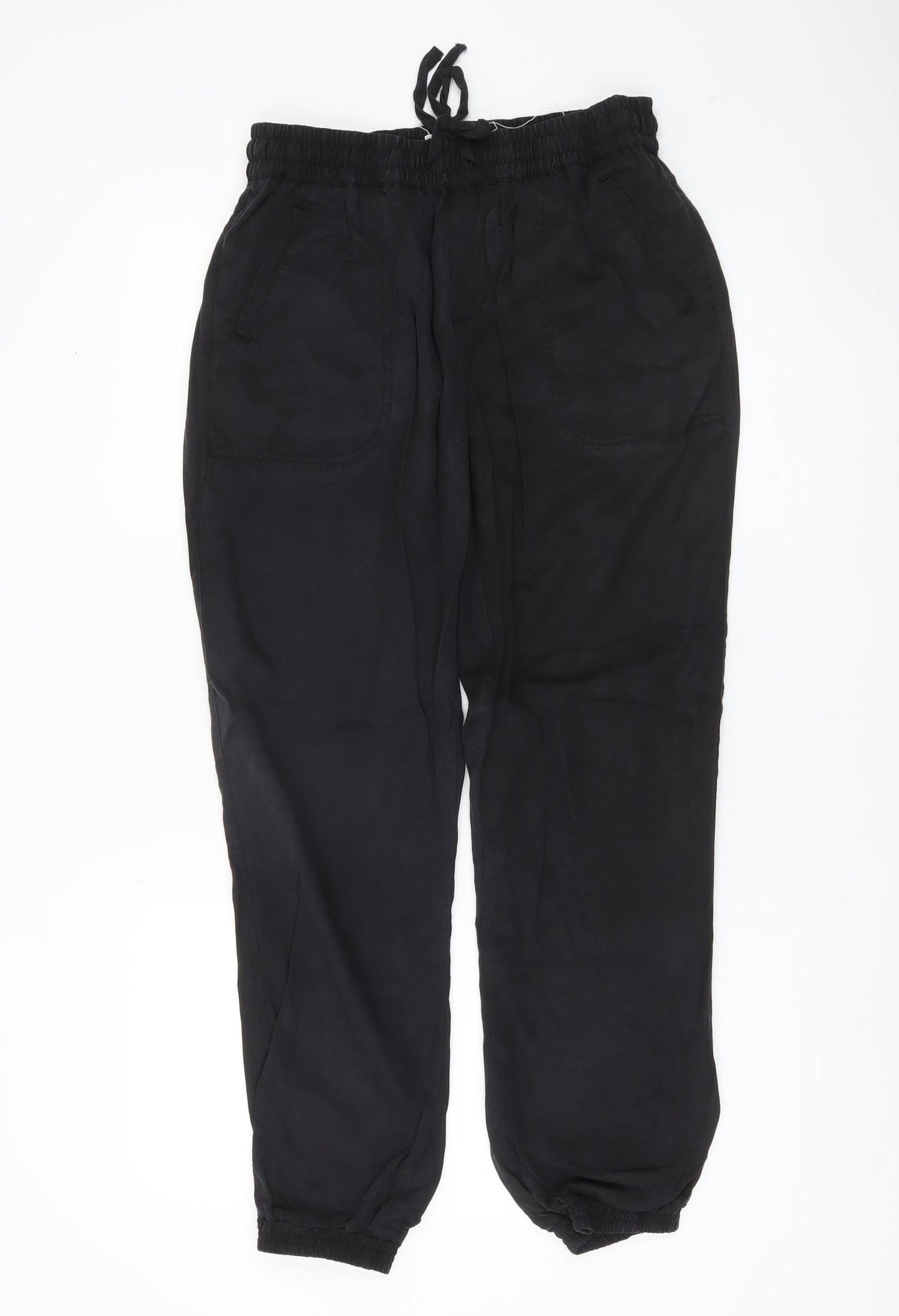 Fat Face Womens Black Viscose Jogger Trousers Size 10