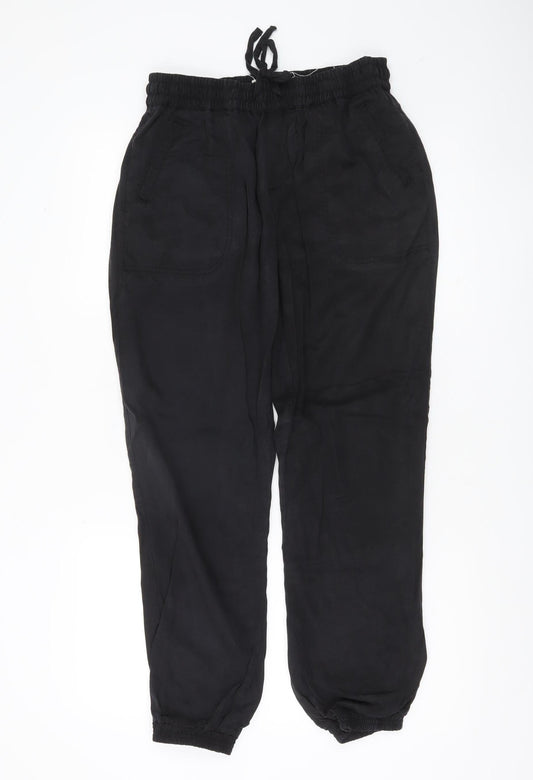 Fat Face Womens Black Viscose Jogger Trousers Size 10