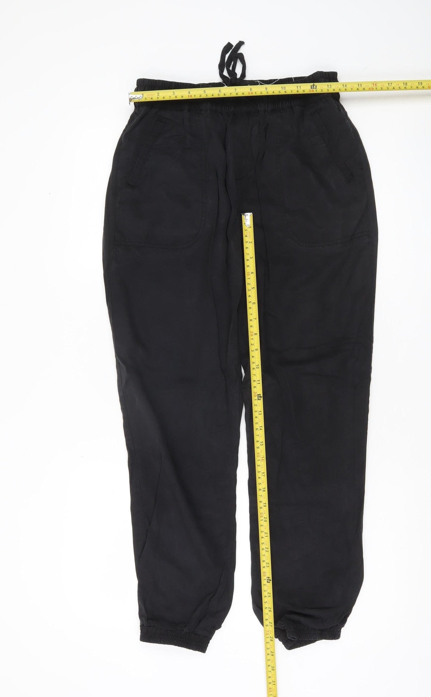 Fat Face Womens Black Viscose Jogger Trousers Size 10