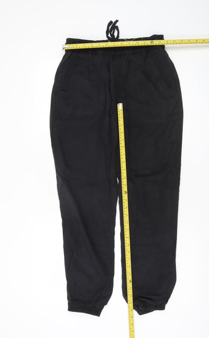 Fat Face Womens Black Viscose Jogger Trousers Size 10