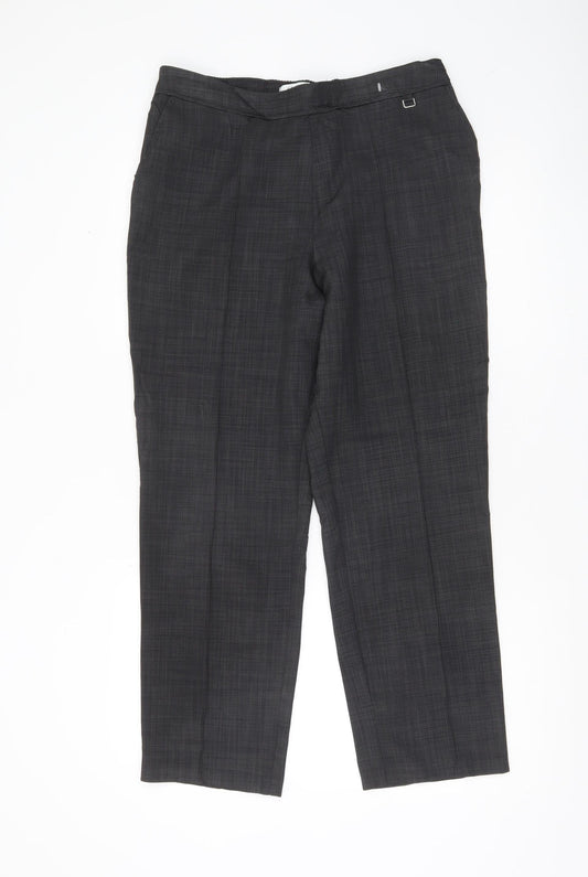 Womens UK Size 12 Marks and Spencer Regular Fit Dress Pants Grey Trousers