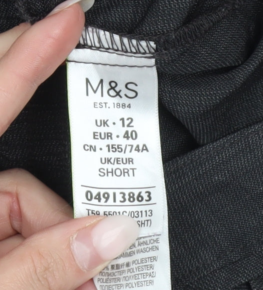 Womens UK Size 12 Marks and Spencer Regular Fit Dress Pants Grey Trousers