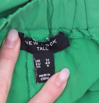 New Look Women Green Tapered Tall Trousers Size 12 Pleated Work Casual