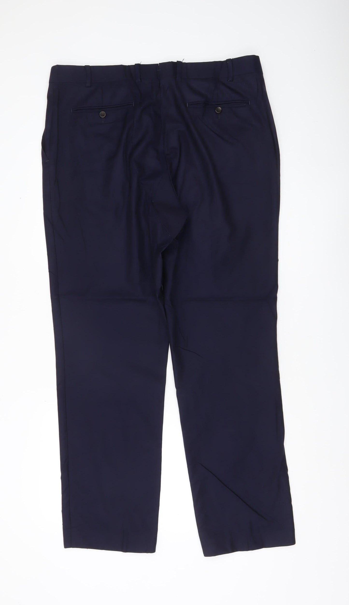 Mens UK Size 44R Chester Barrie Classic Fit Dress Pants Blue Trousers
