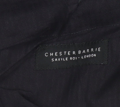 Mens UK Size 44R Chester Barrie Classic Fit Dress Pants Blue Trousers