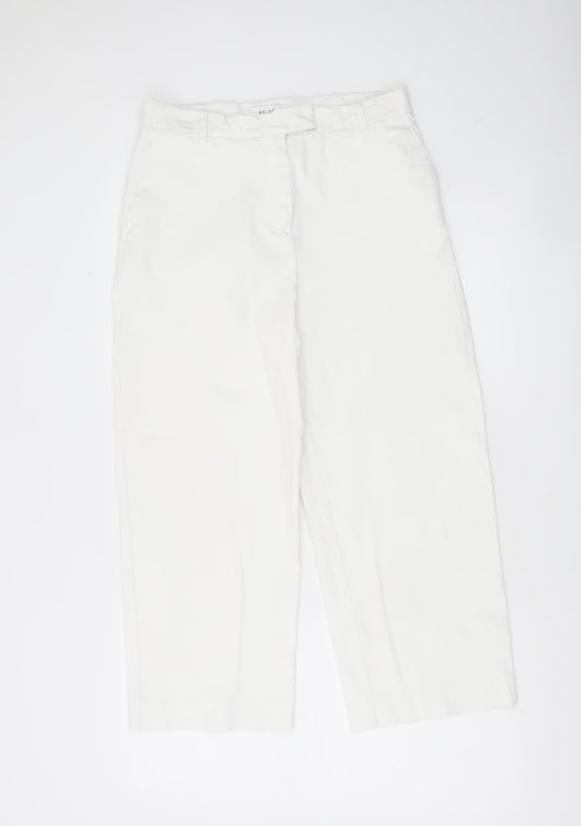Reiss Womens White Size 10 Slim Chino Trousers Straight Leg