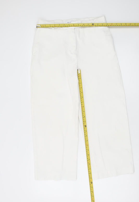 Reiss Womens White Size 10 Slim Chino Trousers Straight Leg