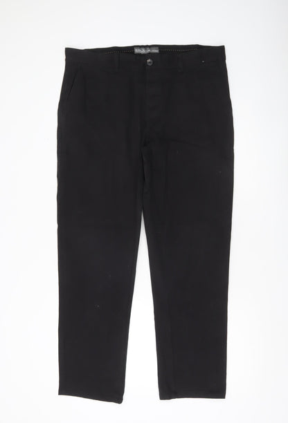 Denim Co. Men’s Black Chino Trousers W36 L30 Straight Fit