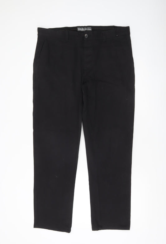 Denim Co. Men’s Black Chino Trousers W36 L30 Straight Fit