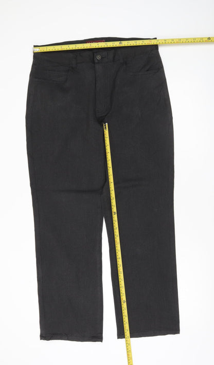 Matinee Mens Black Straight Leg Chino Trousers Size 36x29