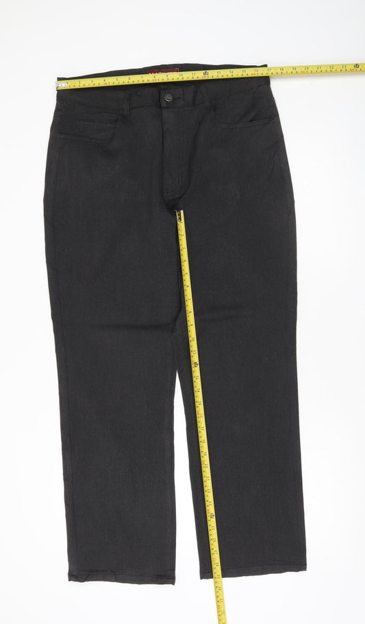 Matinee Mens Black Straight Leg Chino Trousers Size 36x29