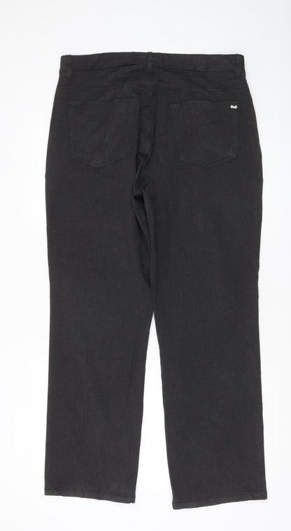 Matinee Mens Black Straight Leg Chino Trousers Size 36x29